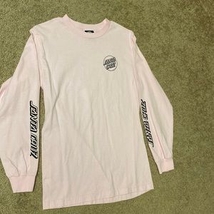 pale pink santa cruz long sleeve tee